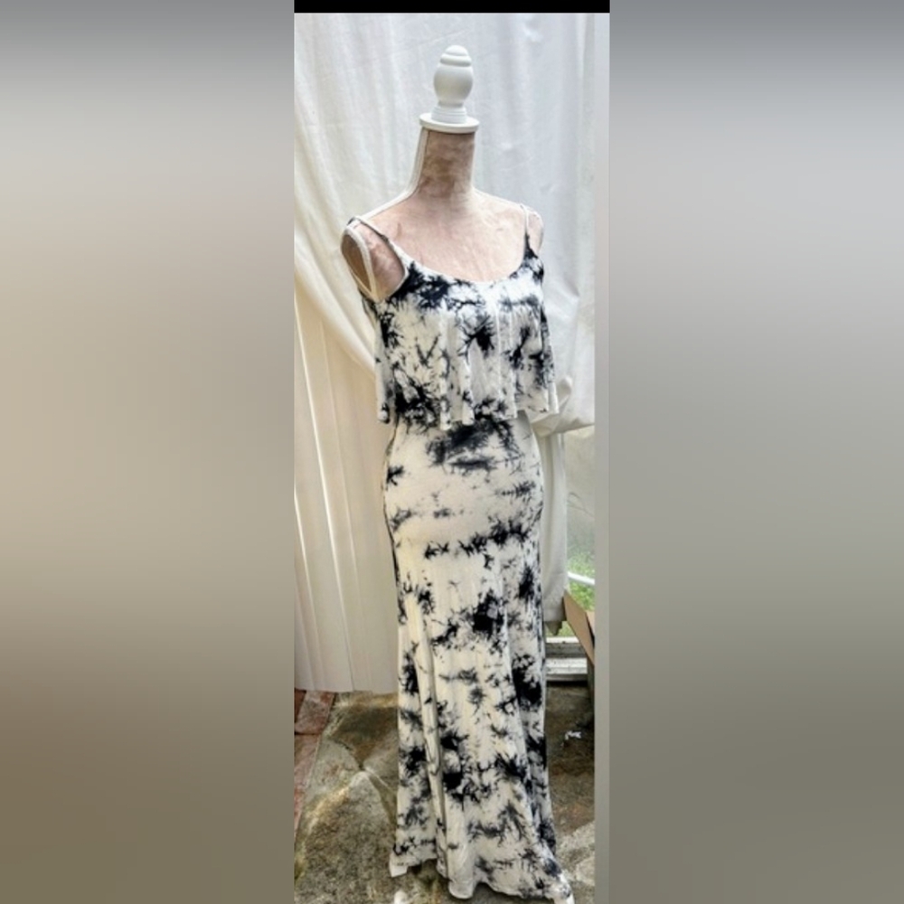 Free Soul- Long Tie Dye Dress - with spaghetti straps & open back style
